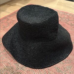 Black Woven Bucket Hat